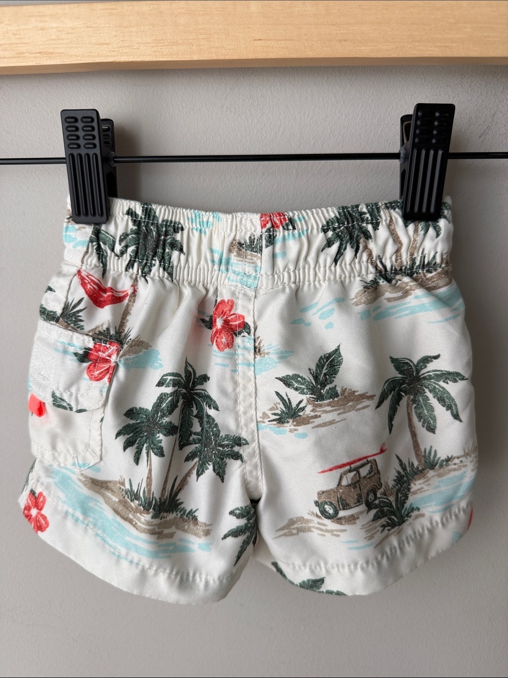 Carter’s Tropical Palm Tree Swim Trunks Baby Boys 3M Hawaiian Beach - Picture 2 of 4